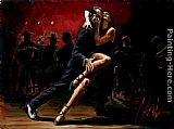 Tango Nuevo II Paintings - TANGO IN RED by Fabian Perez
